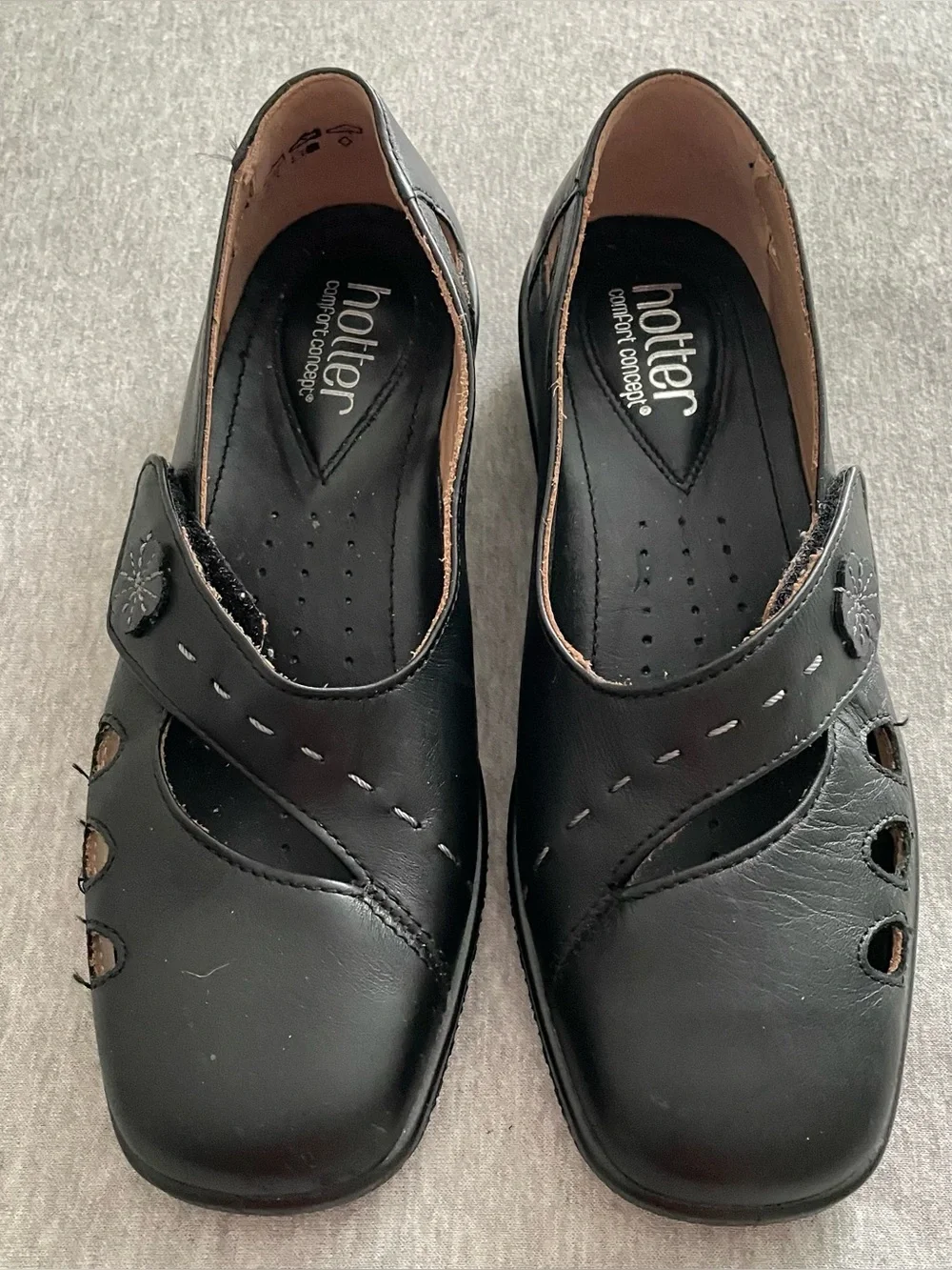 Hotter Comfort Concepts Women's Sz 7 Black Comfort Slip-On Mary Jane Shoes NEW